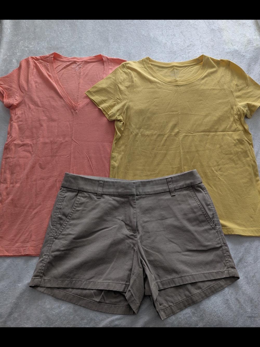 J. Crew Khaki Shorts and T-shirt BUNDLE